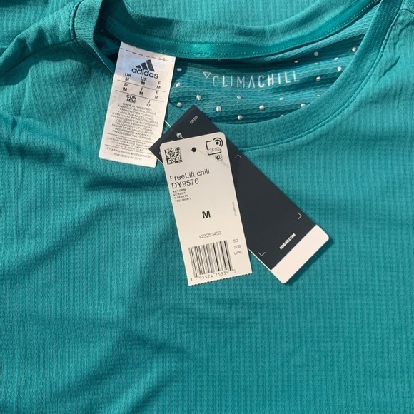 New Adidas Mens Freelift Climachill Tee Aqua Green - Picture 7 of 16